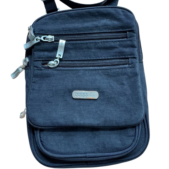 Baggallini Black Crossbody Bag Purse Far And Wide RFID Small Pockets Travel - Picture 2 of 8